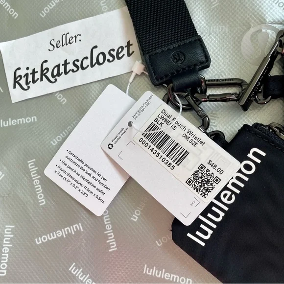 🆕 BLACK/GUNMETAL - NWT lululemon dual pouch wristlet - Picture 5 of 6
